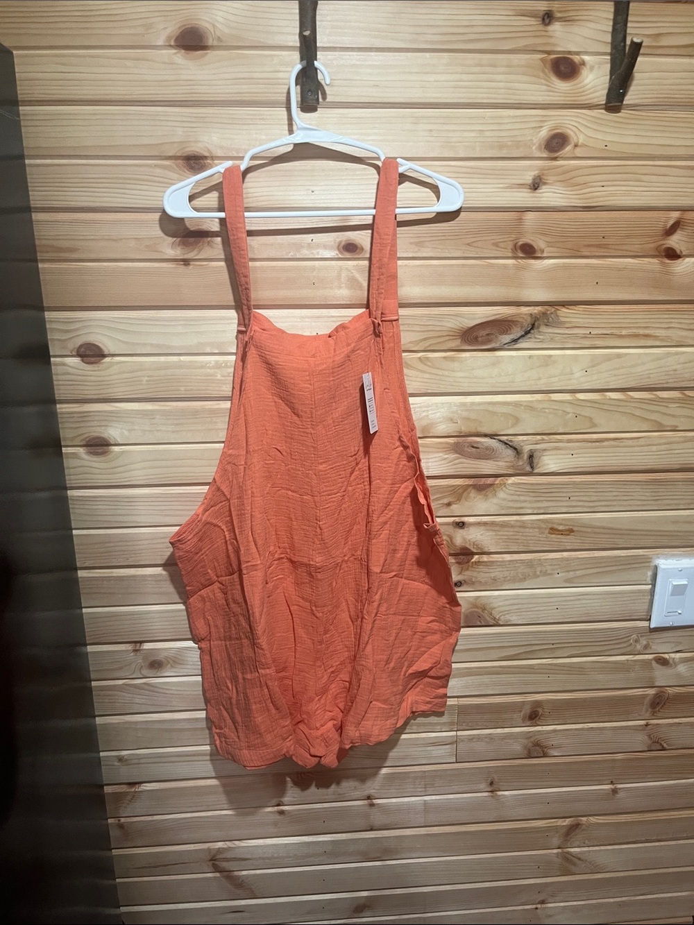 Women’s Orange Cotton Gauze Pinafore Top